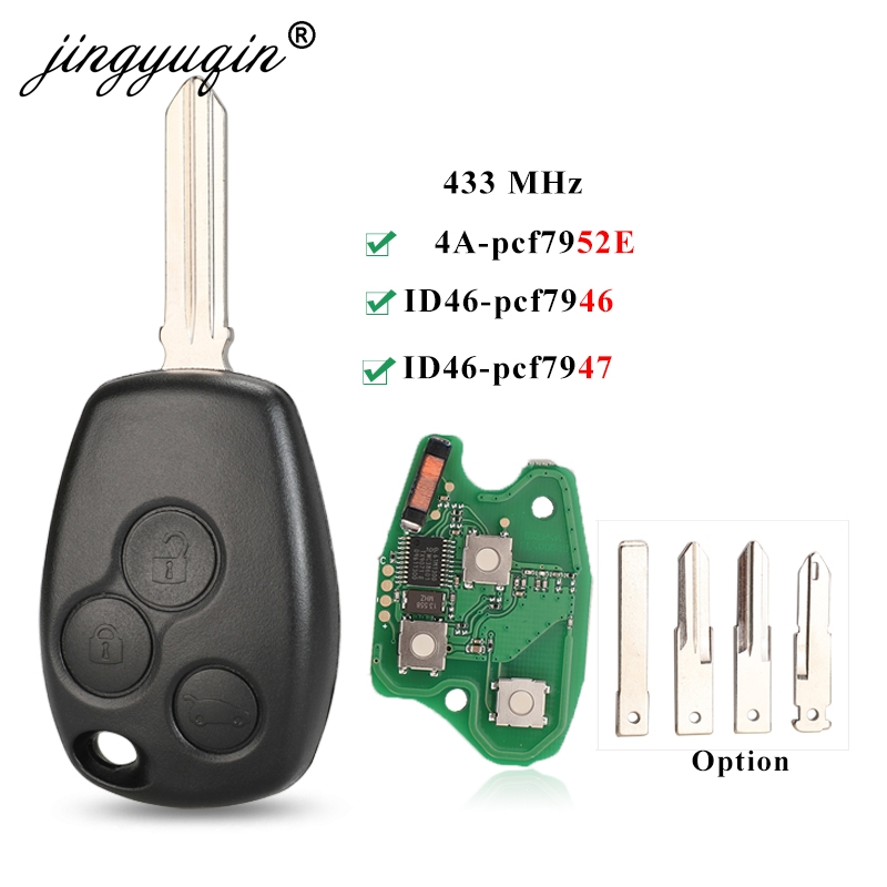 Keypad Alarm Panel - Jingyuqin 10 ชิ้น 3BTN กุญแจรีโมทรถยนต์สำหรับ Renault
