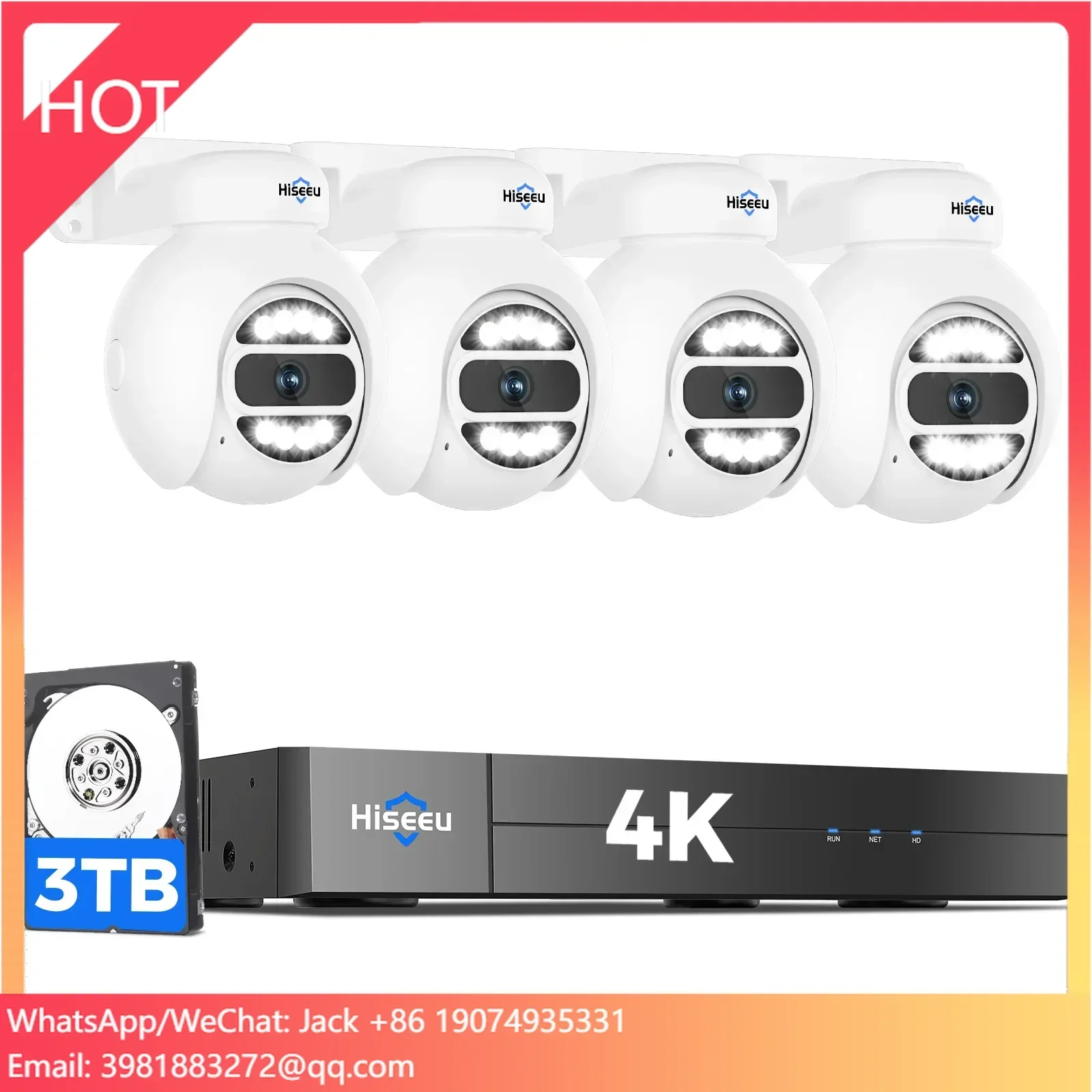 Home Security Systems With Cameras - ชุดกล้องวงจรปิด Hiseeu ระบบติดตามอัตโนมัติ 5MP PoE NVR