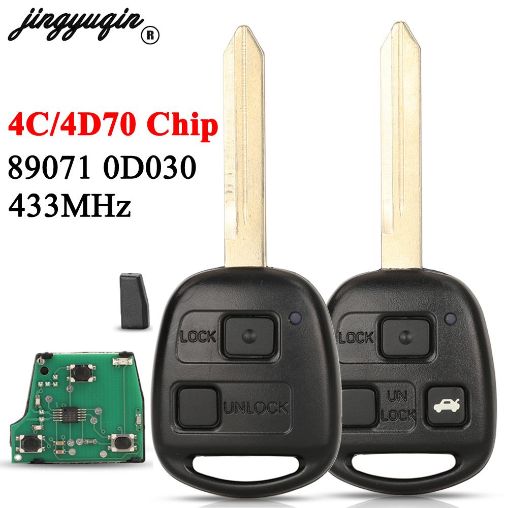 Keypad Alarm Panel - กุญแจรีโมทรถยนต์ Jingyuqin 89071-0D030 พร้อมระบบสัญญาณเตือน 433MHz สำหรับ