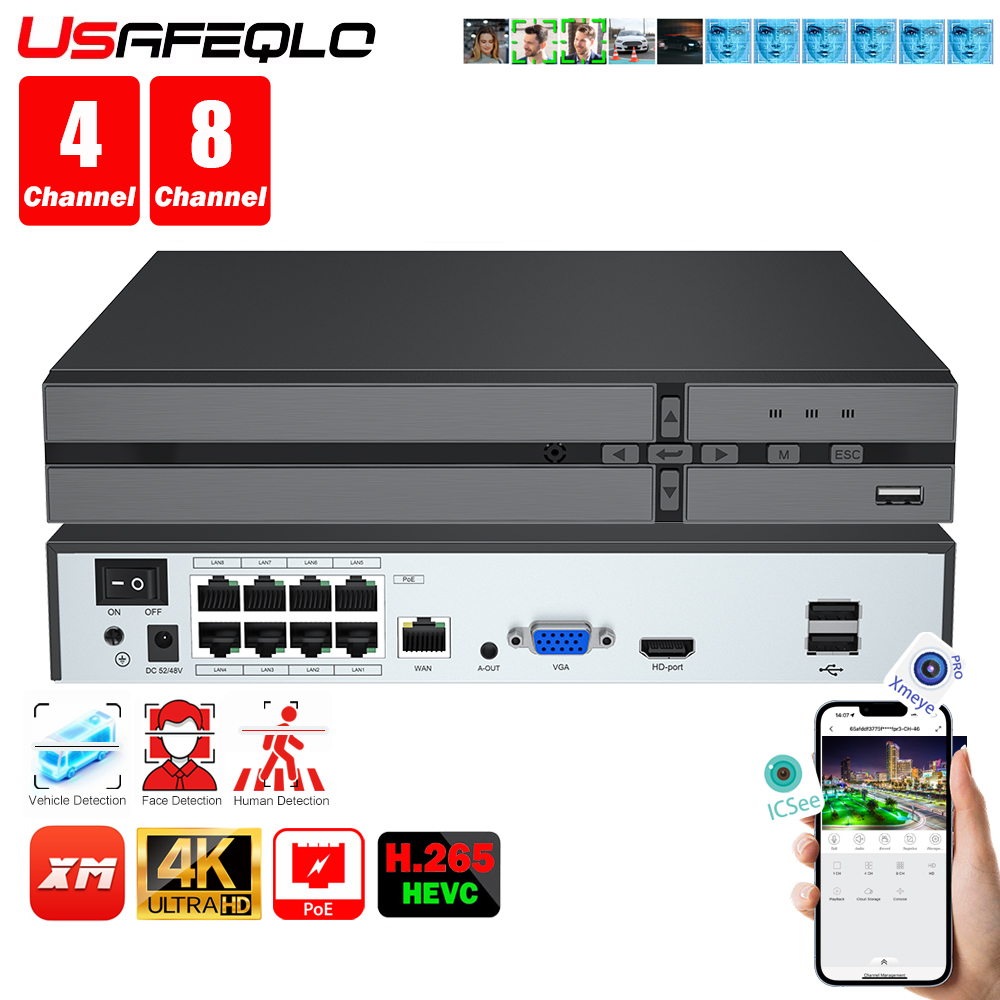 Home Security With Camera - Face Detection H.265 8ch * 4K