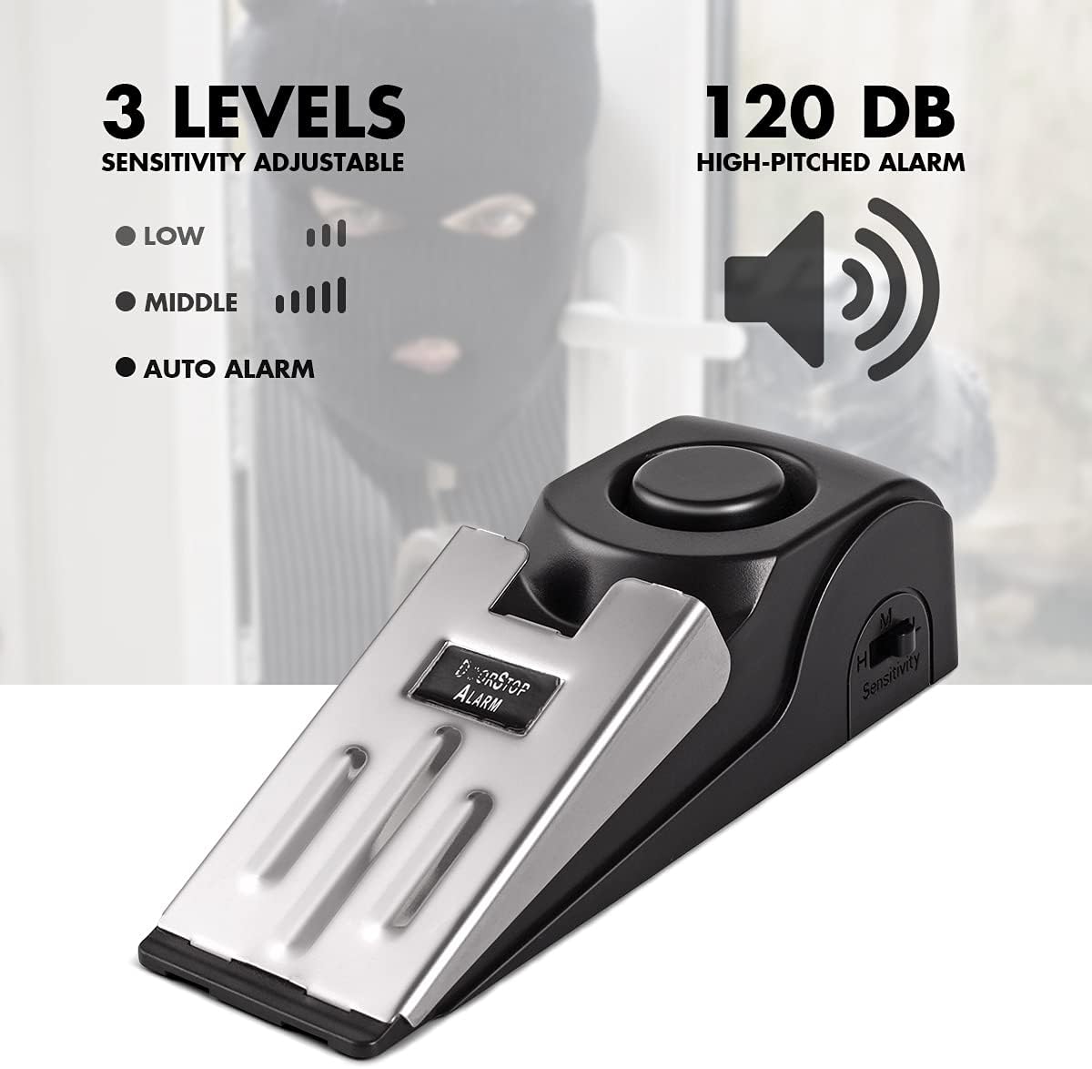 Home Security For Apartments - ประตูหยุดนาฬิกาปลุก,ประตู 120DB Security Alarm,ชั้น Wedge Doorstop