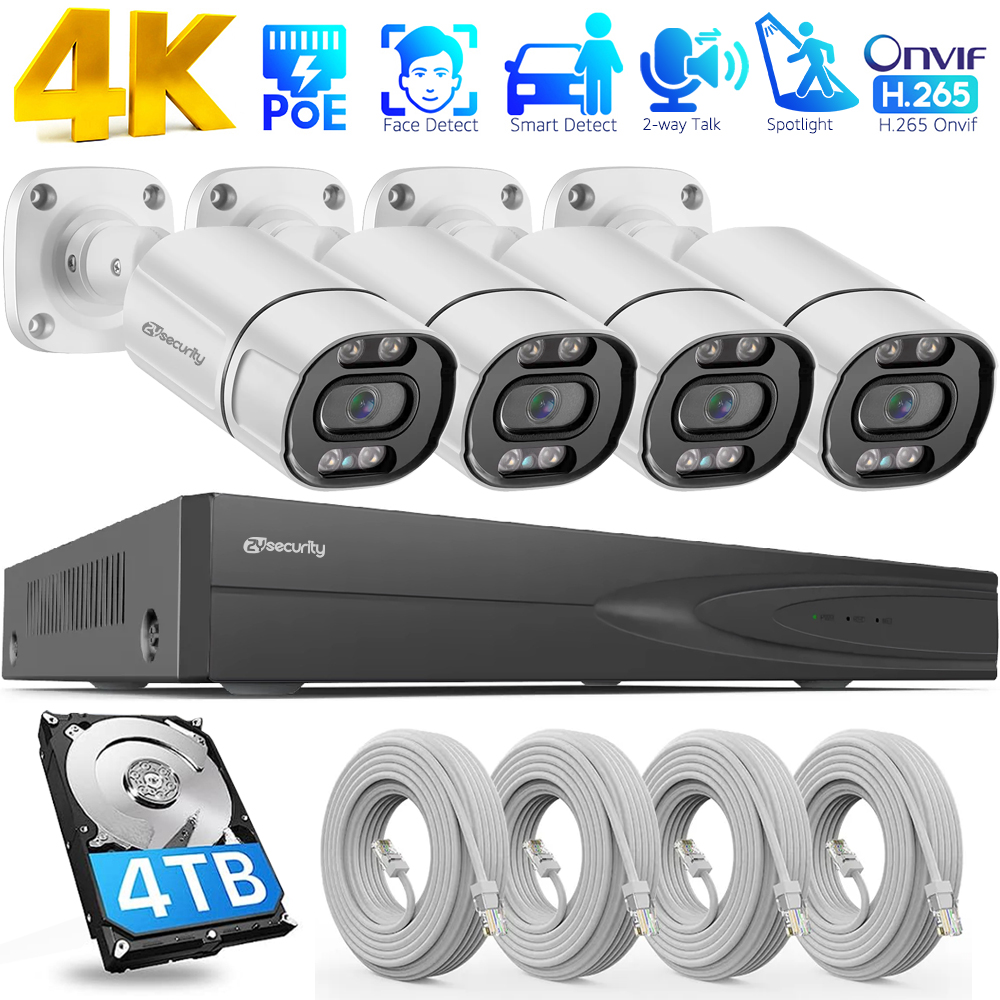 Home Security Systems With Cameras - ระบบกล้องวงจรปิด 4K PoE 4CH PoE NVR