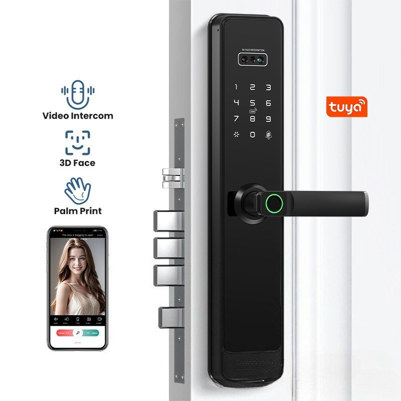 Door Lock Smart Keypad - EGFirtor กุญแจล็อคอัจฉริยะแบบกึ่งอัตโนมัติ Tuya พร้อมระบบสแกนลายนิ้วมือ รหัสผ่าน ปลดล็อคจากระยะไกลผ่าน