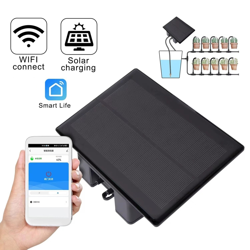 Home Security Technology - WIFI พลังงานแสงอาทิตย์เครื่องรดน้ําอัตโนมัติชุด Mobile App รีโมทคอนโทรลสมาร์ทอุปกรณ์รดน้ําชลประทานหยดชลประทาน Kit