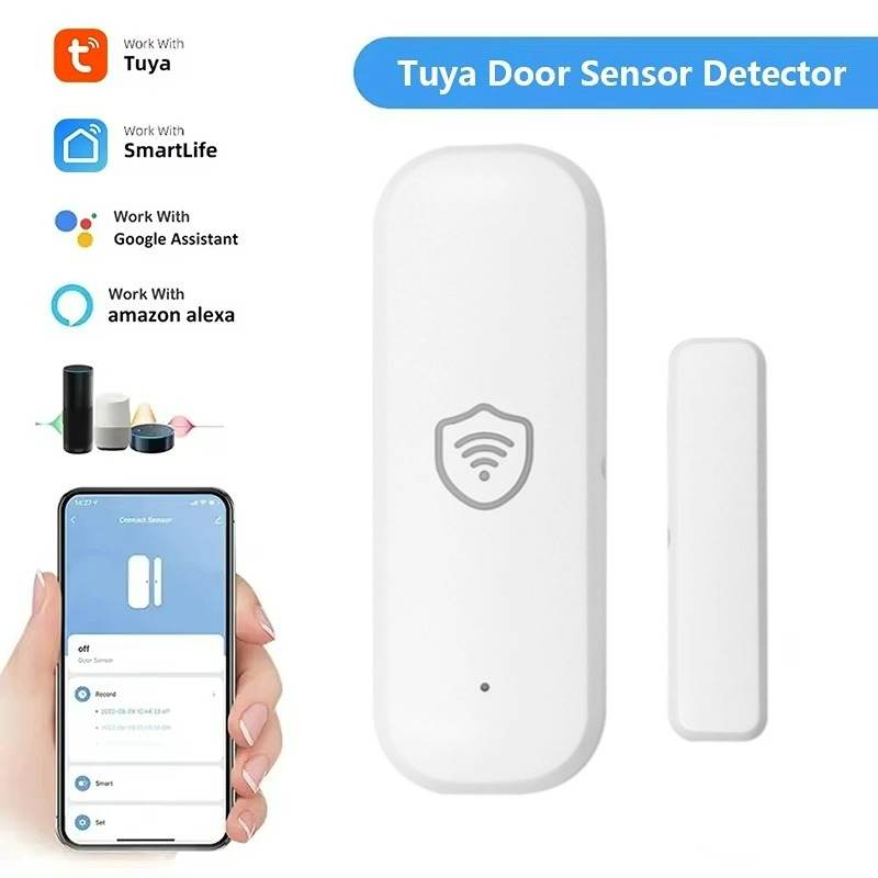 Home Security Technology - เซ็นเซอร์ประตูและหน้าต่าง YFK Zigbee สำหรับระบบบ้านอัจฉริยะ Tuya ตรวจจับการเปิด/ปิดพร้อมระบบเตือนภัย