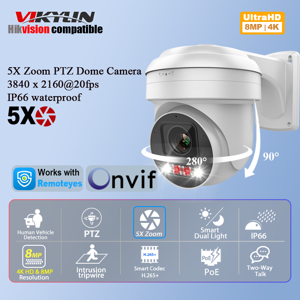 Home Security Online - กล้องวงจรปิด Vikylin 8MP IP PTZ ซูมออปติคอล