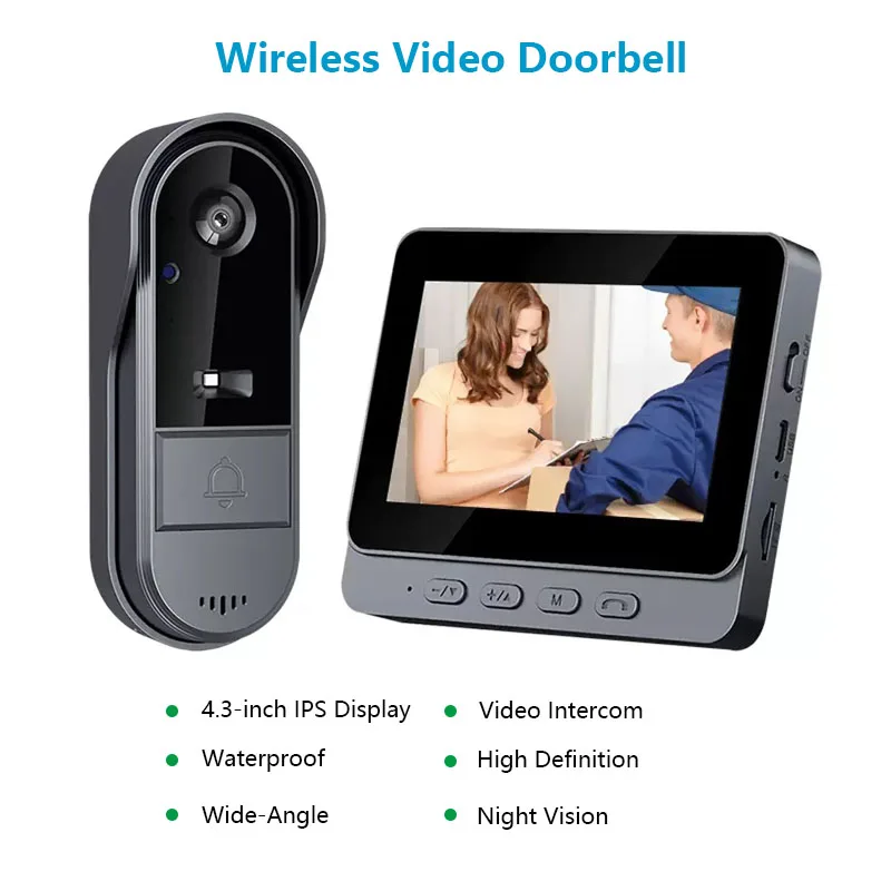 Home Security Lights Outdoors - ออดอินเตอร์คอมไร้สายกลางแจ้ง กล้องวงจรปิดวิดีโอ HD LPS พร้อมระบบมองเห็นในเวลากลางคืน กล้องวงจรปิดอัจฉริยะสำหรับบ้าน