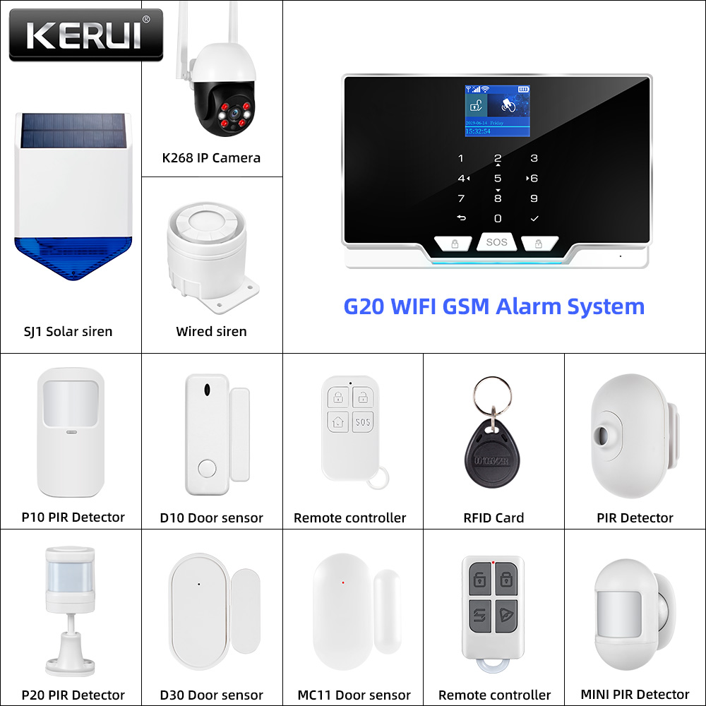 Keypad Alarm Panel - KERUI G20 WIFI GSM พร้อม Motion