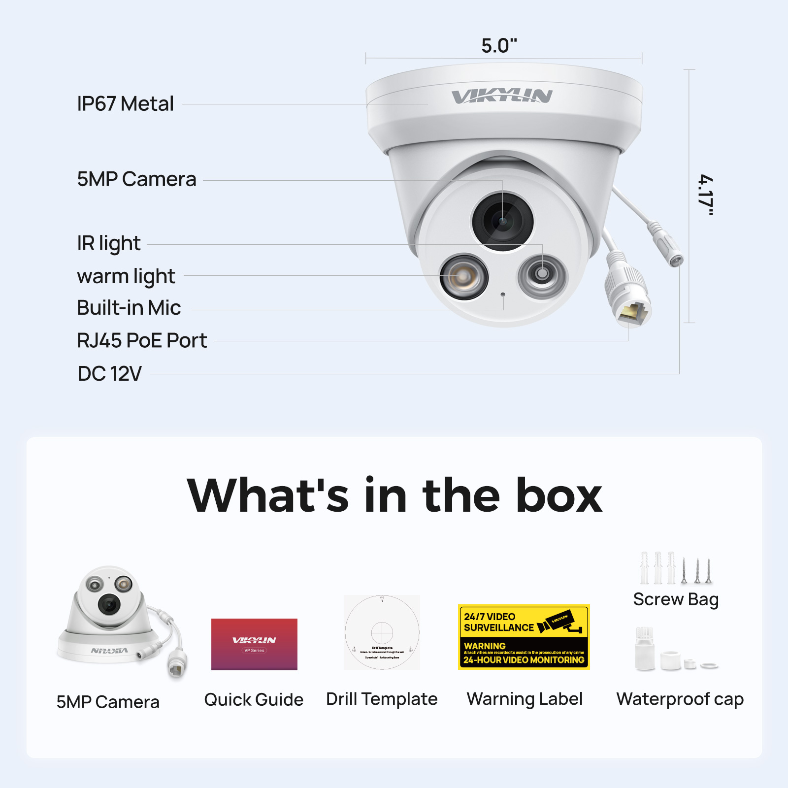 VIKYLIN 5MP สมาร์ทกล้อง IP แบบ - Home Security Service บทวิจารณ์และราคา