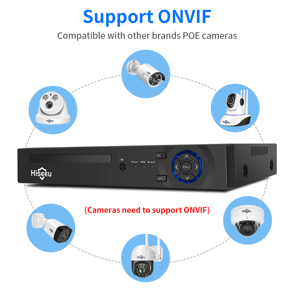Hiseeu 4CH 10CH 16CH 4K 8MP 5M - Home Security With Camera บทวิจารณ์และราคา