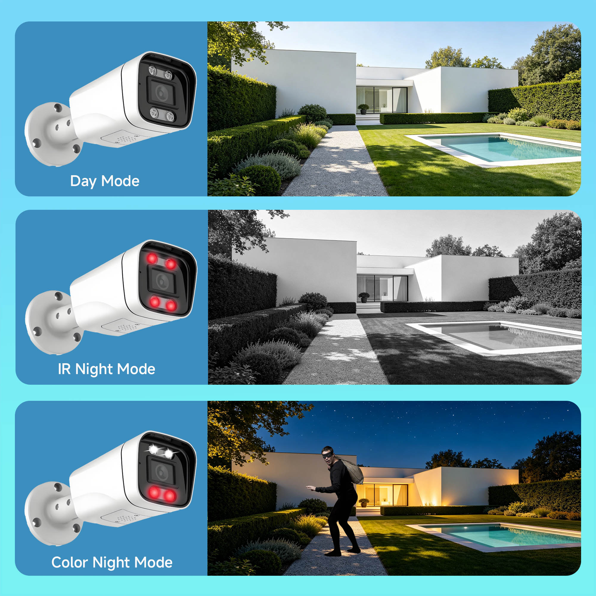 ระบบกล้องวงจรปิด BFMore 8MP 4K - Home Security Video บทวิจารณ์และราคา