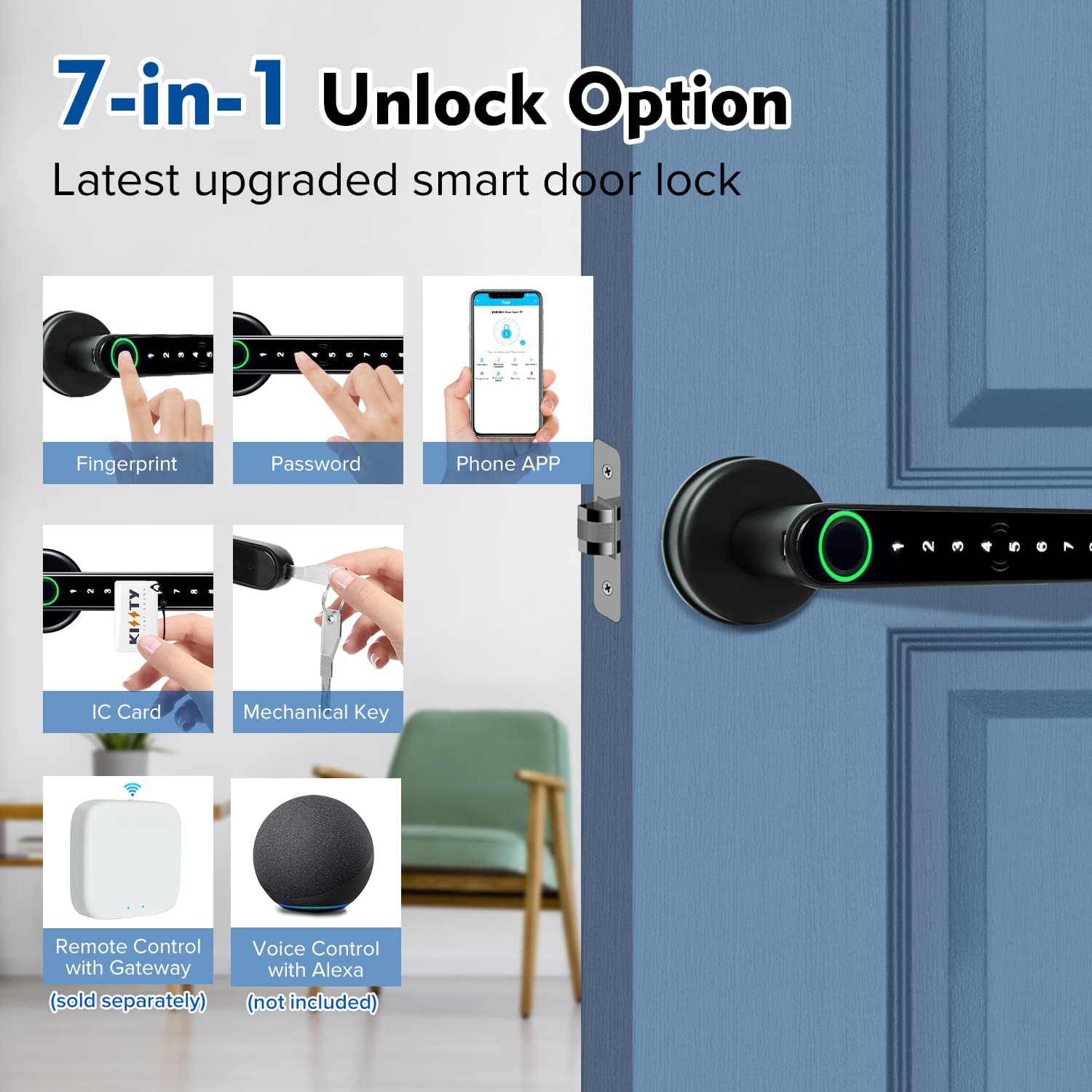 มือจับล็อคประตูลายนิ้วมืออัจฉร - Home Security For Apartments บทวิจารณ์และราคา