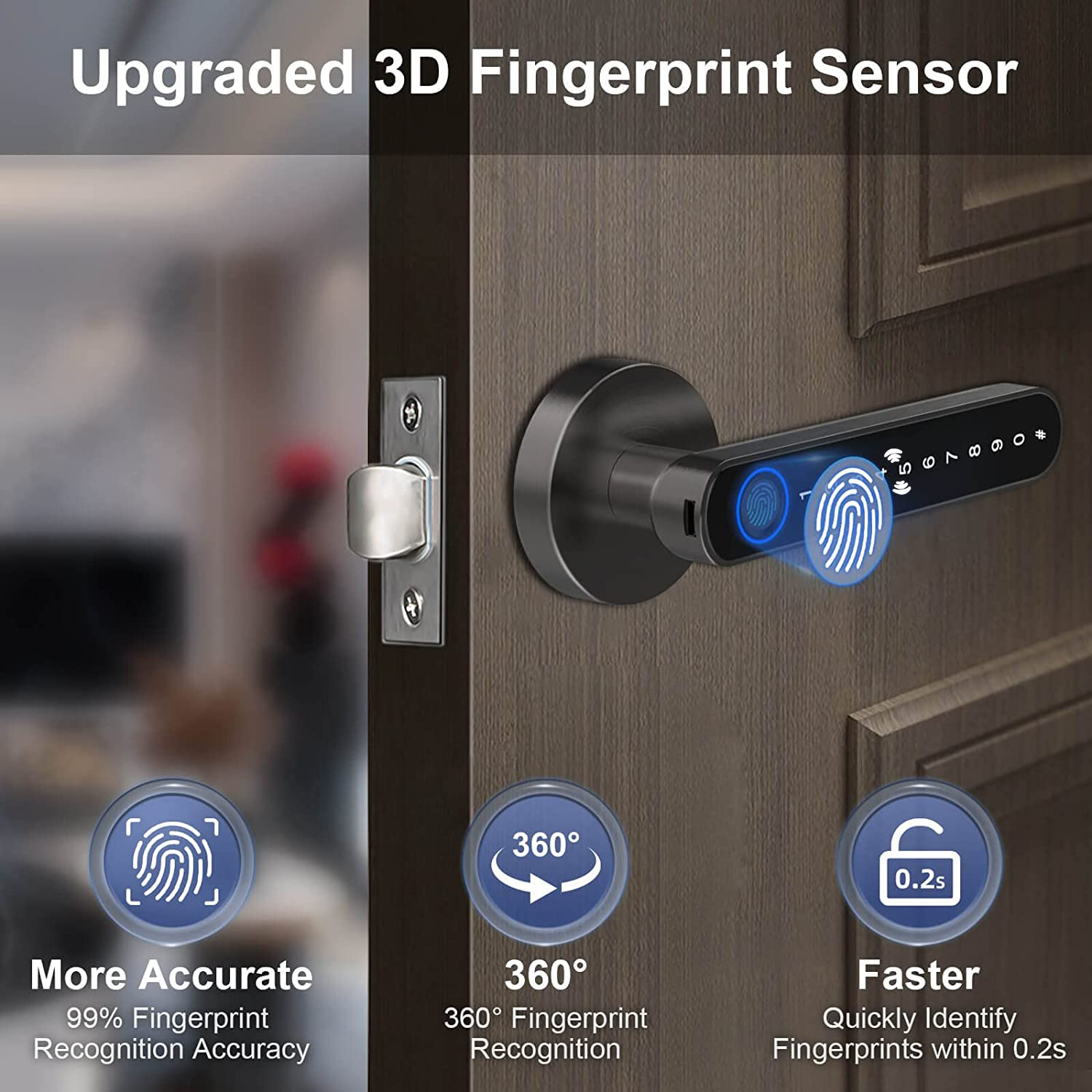 มือจับล็อคประตูลายนิ้วมืออัจฉร - Home Security For Apartments บทวิจารณ์และราคา