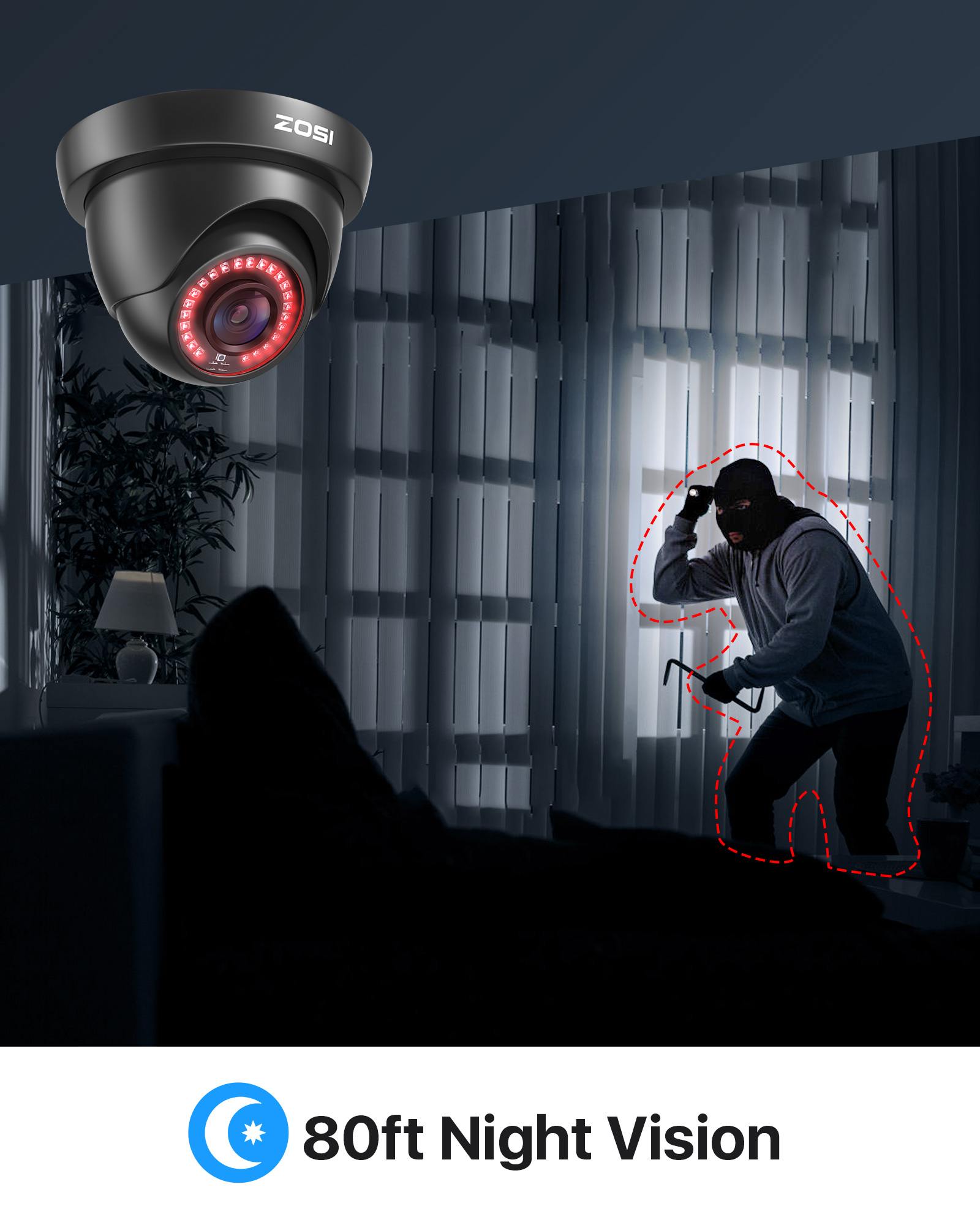 ชุดกล้องวงจรปิด ZOSI 2.0MP HD  - Home Security Systems With Cameras บทวิจารณ์และราคา