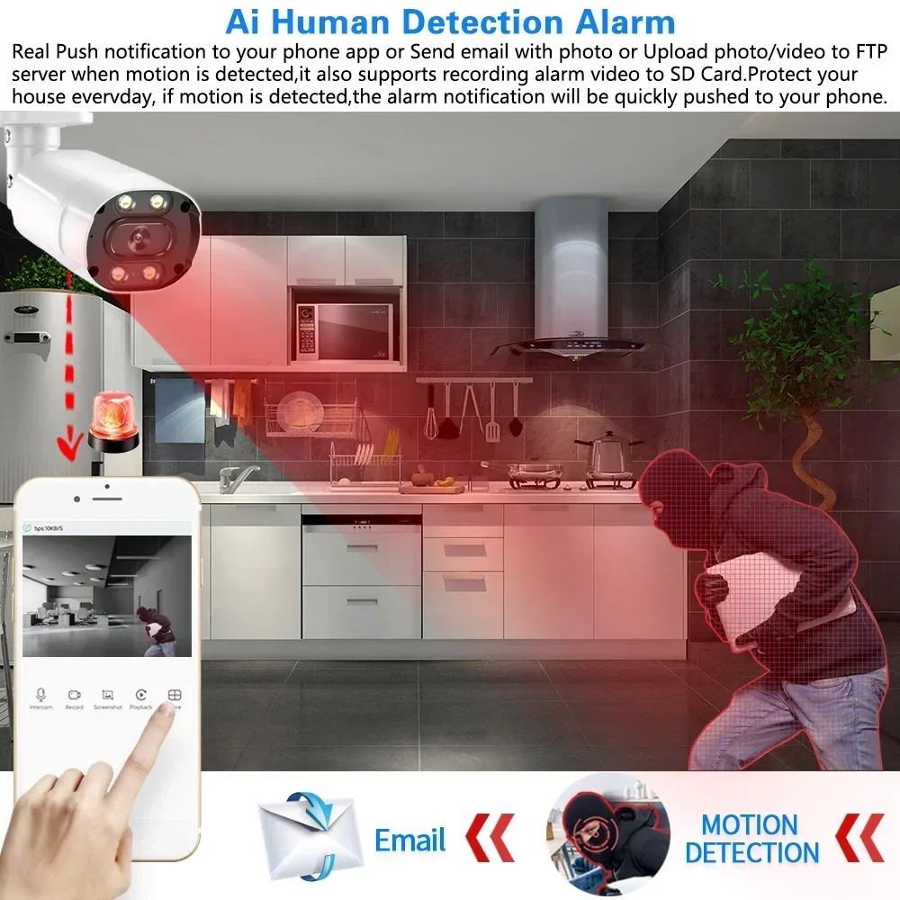 ชุดระบบรักษาความปลอดภัยบ้าน 4K - Home Security With Camera บทวิจารณ์และราคา