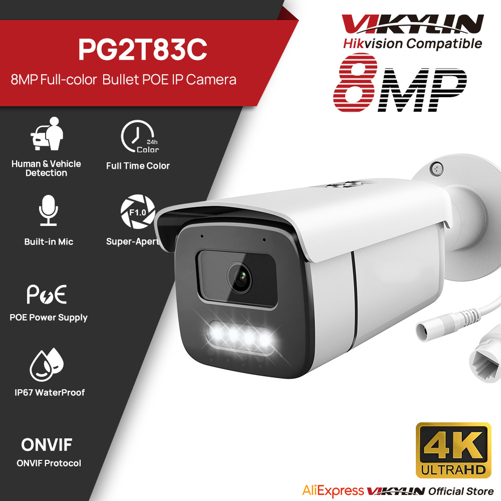 วิกิลิน 8MP กล้อง IP แบบกระสุน - Home Security Lights Outdoors บทวิจารณ์และราคา